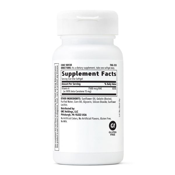 GNC BETA CAROTEN 15MG 180CPS 100138 — poza produs 2/2