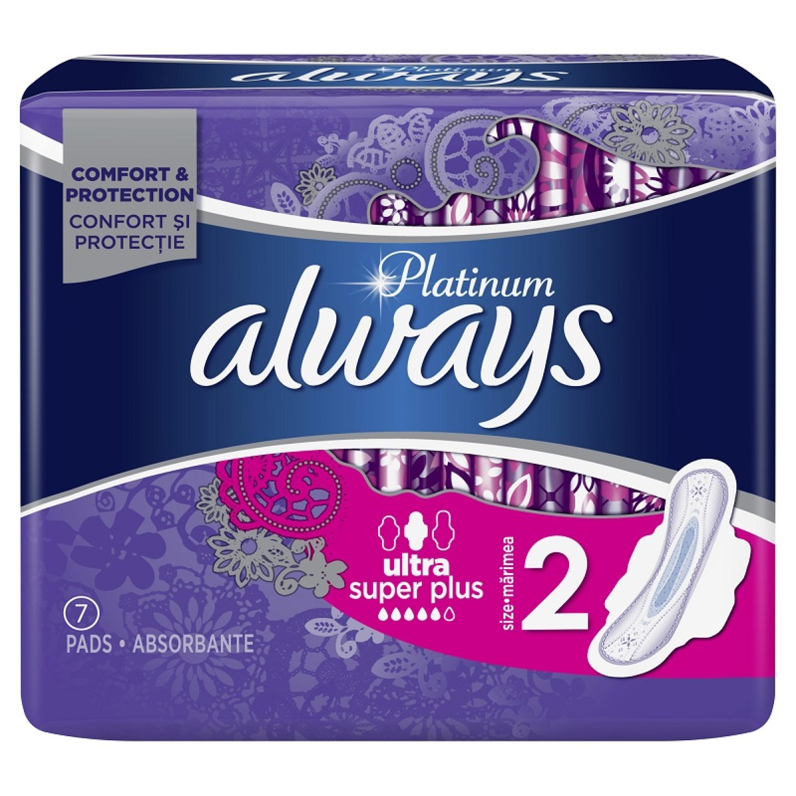 Poza produs Absorbante Always Platinum Super mar.2, P&G | 7 bucati