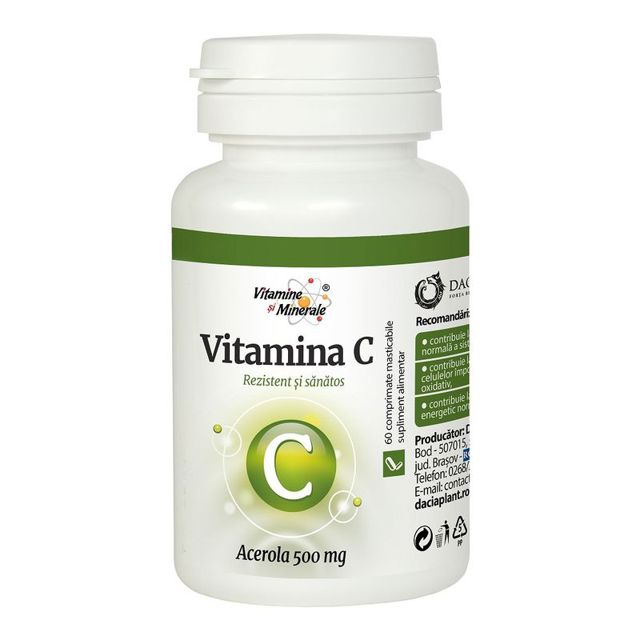 Poza produs Vitamina C cu acerola, Dacia Plant | 60 comprimate