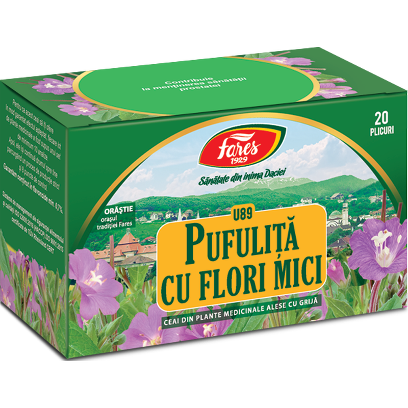 Poza produs Pufulita cu flori mici, iarba, U89, ceai la plic, Fares | 20 plicuri
