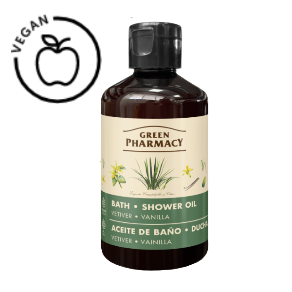 Poza produs Ulei de baie si dus Vetiver si Vanilie, Green Pharmacy | 250 ml