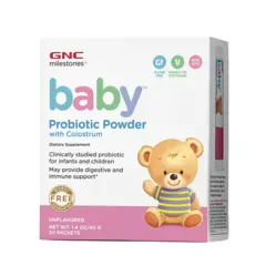 Pulbere cu colostru Milestones Baby Microbiotic, GNC | 20 plicuri