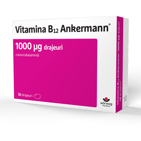 Poza produs Vitamina B12 Ankermann 1000 MCG, Worwag Pharma | 50 drajeuri