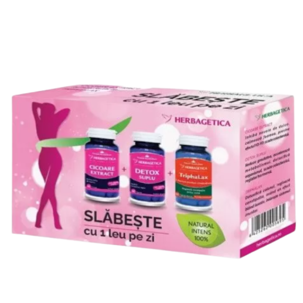 Poza produs Pachet Cicoare 60cps + Detox Suplu 60cps + Triphalax 60cps, Herbagetica