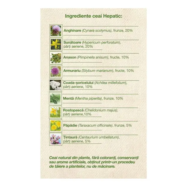Poza produs Ceai Hepatic, Dacia Plant | 50 g