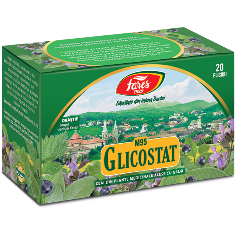 Poza produs Glicostat, M95, ceai la plic, Fares | 20 plicuri