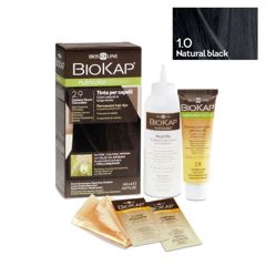 Vopsea de par Natural Black 1.0 Nutricolor, Biokap | 140 ml