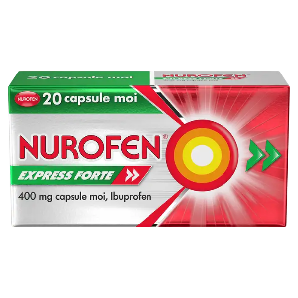 Poza produs Nurofen Express Forte, 400 mg, Reckitt Benckiser | 20 capsule moi