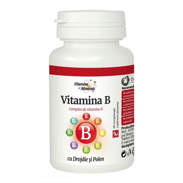 Poza produs Vitamina B cu drojdie si polen, Dacia Plant  | 60 comprimate