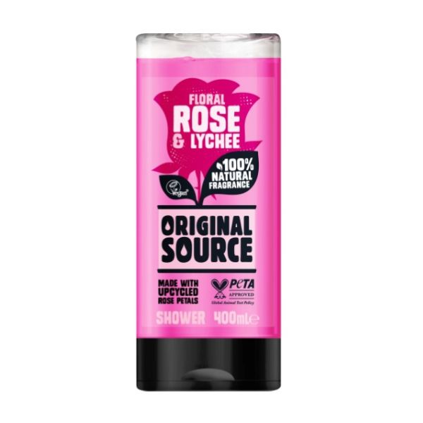 Poza produs Gel dus ORIGINAL SOURCE trandafiri si litchi, Luksja | 400 ml