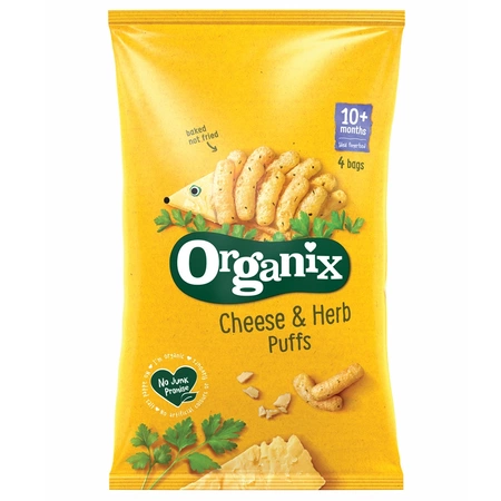 Poza produs Snack Ecologic Bio din Porumb cu Branza si Patrunjel 10+ luni, Organix | 4 x 15 g