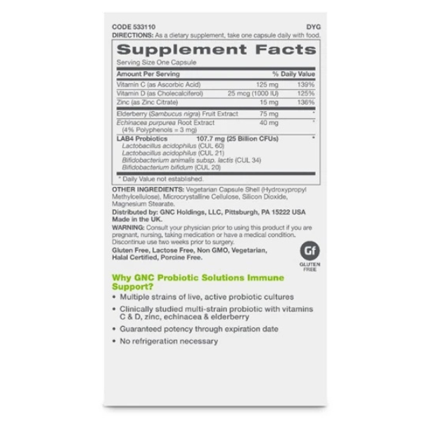 Poza produs GNC ULTRA PROBIOTIC 25 IMMUNE SUPPORT 30CPR 533110