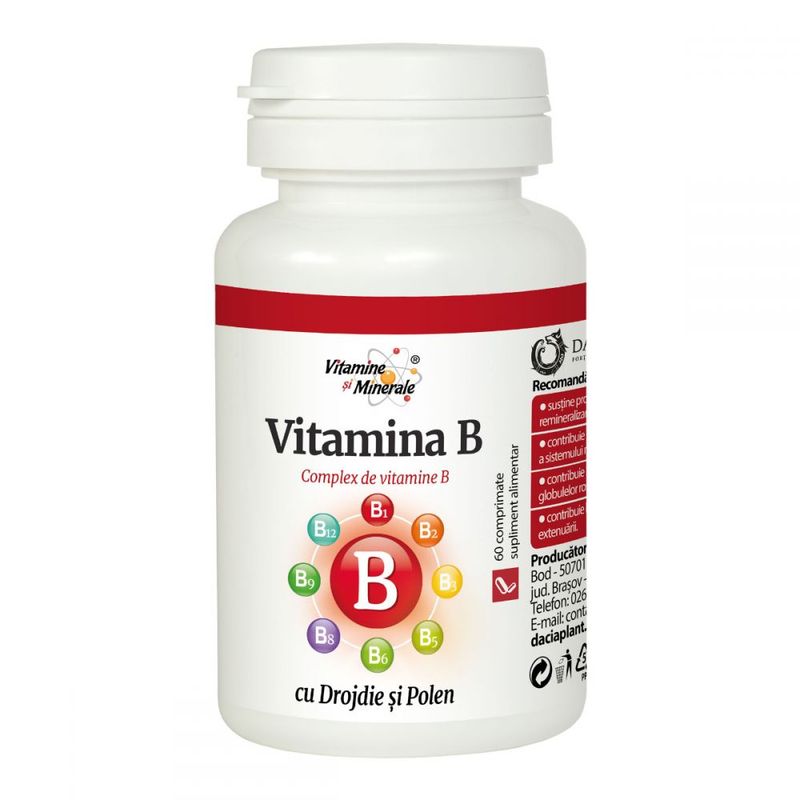 Poza produs Vitamina B cu drojdie si polen, Dacia Plant  | 60 comprimate