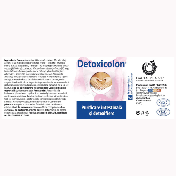 Poza produs Detoxicolon, Dacia Plant | 60 comprimate