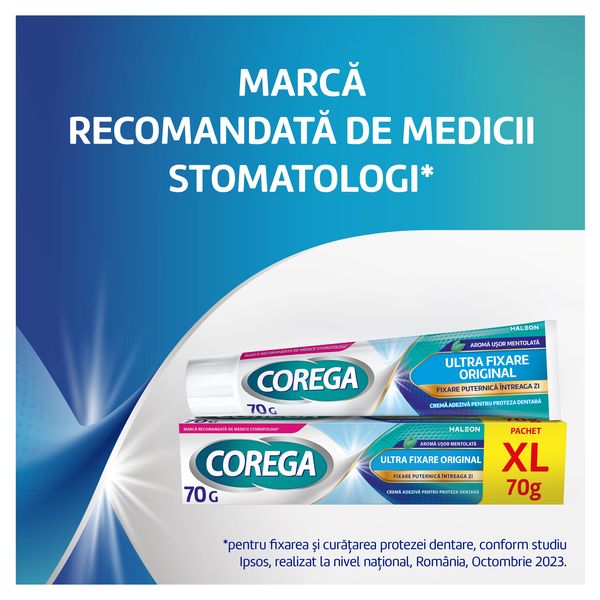 Poza produs Crema adeziva pentru proteza dentara Corega Ultra Fixare, Haleon | 70 g