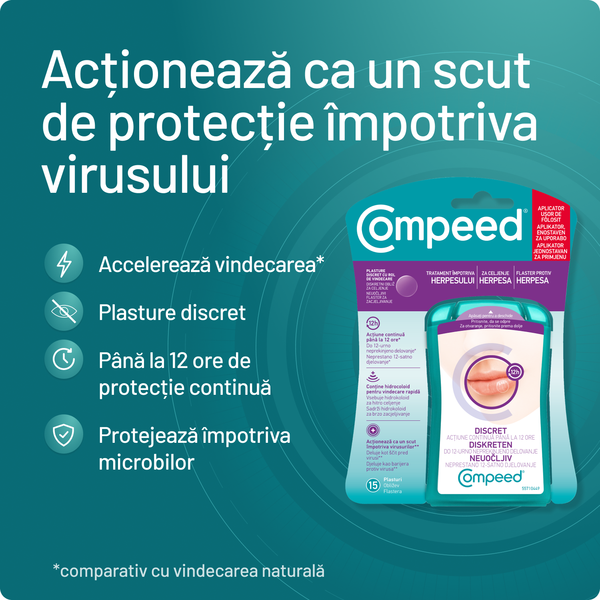 Poza produs Plasturi antiherpetici, Compeed | 15 bucati