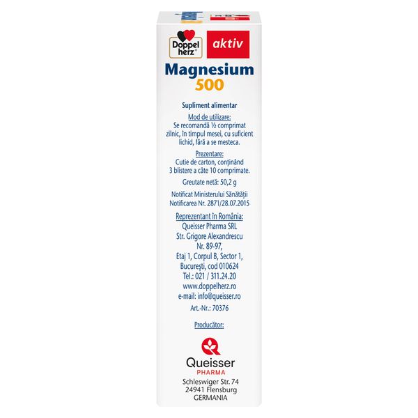 Magneziu 500 mg, Doppelherz Aktiv | 30 comprimate — poza produs 4/4