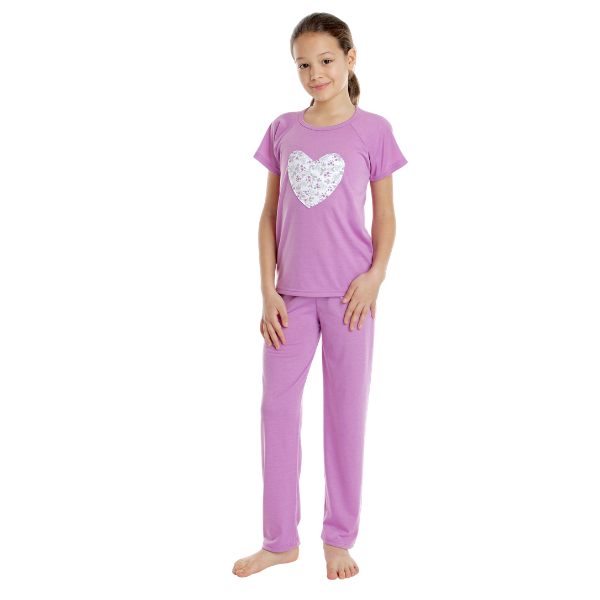 Pijama fete AP2528 lila Heart, Andana | marimea 34 (7/8 ani)