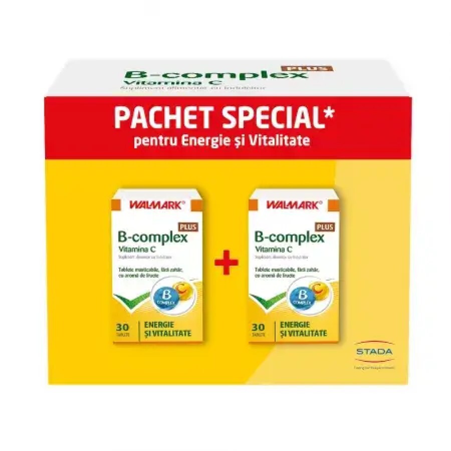Poza produs Pachet B Complex + Vitamina C, 1+1 CADOU, Walmark | 60 tablete