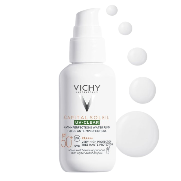 Poza produs Fluid protectie zilnica SPF50+ anti-imperfectiuni pentru fata UV Clear, Capital Soleil, Vichy | 40 ml
