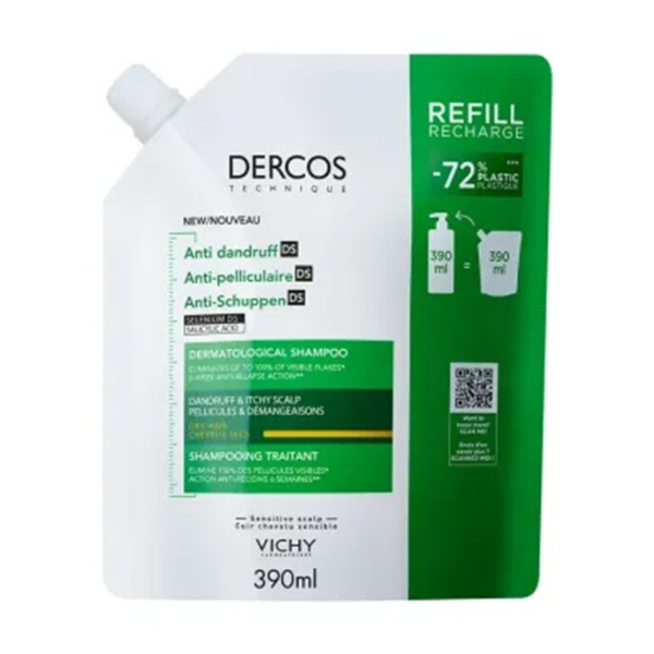 Poza produs Rezerva eco sampon anti-matreata pentru par uscat Dercos, Vichy | 500 ml