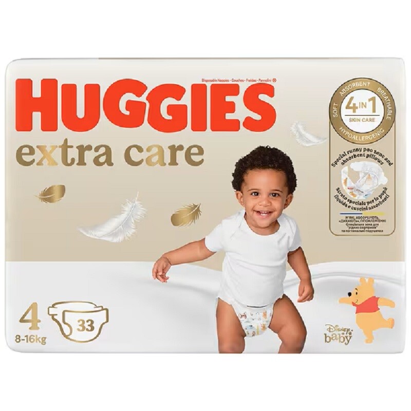 Poza produs Huggies Extra Care nr.4, 8-16 kg | 33 bucati