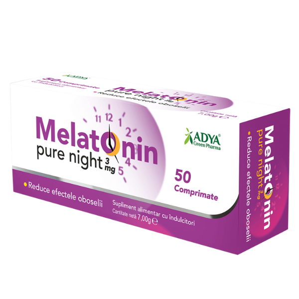Poza produs Melatonin Pure Night, Adya Green Pharma | 3mg x 50compr