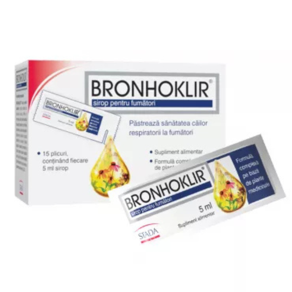 Poza produs Bronhoklir sirop pentru fumatori, Stada | 15 plicuri