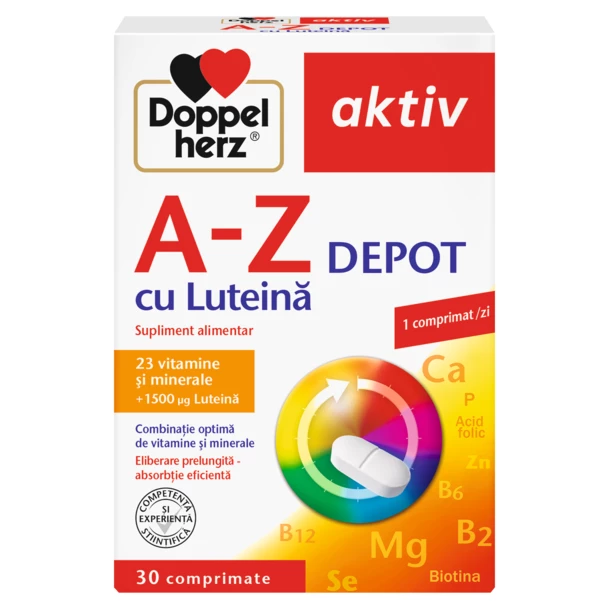 Poza produs A-Z Depot cu Luteina, Doppelherz Aktiv | 30 comprimate
