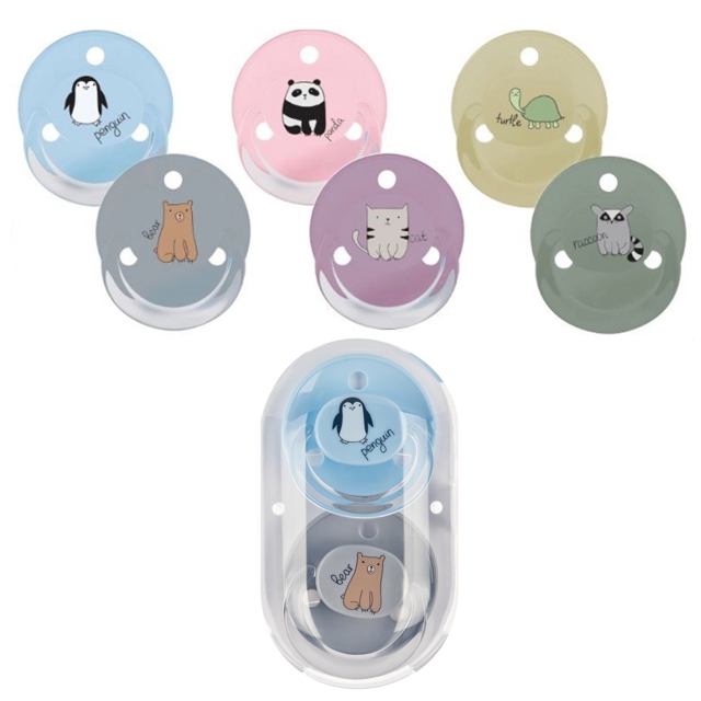 Poza produs Suzete rotunde din silicon, marime universala, pentru sugari si copii mici, 0-24 luni, 26210, Baby Nova | 2 bucati