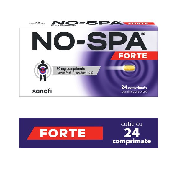 Poza produs No-Spa Forte 80 mg, Opella Healthcare | 24 comprimate