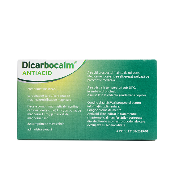 Poza produs Dicarbocalm antiacid, Opella Healthcare | 20 comprimate masticabile