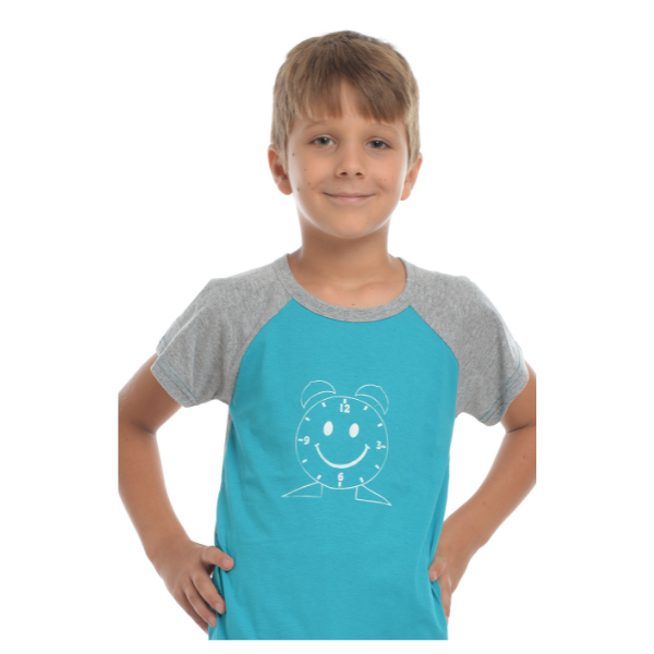 Pijama copii AT2104 gri/turcoaz Clock, Andana | marimea 36 (9/10 ani) — poza produs 4/4