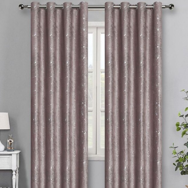 Poza produs Draperie catifea BELLA Roz pudra si argintiu, Perpetuum | 140 x 245 cm 