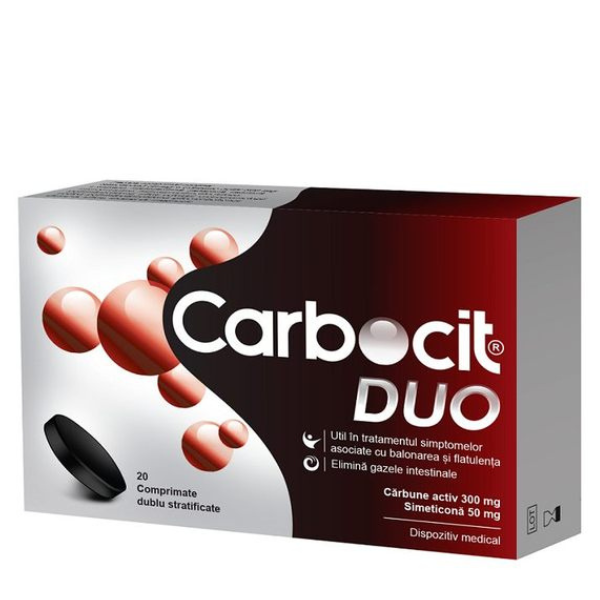 Poza produs Carbocit DUO, Biofarm | 20 comprimate dublu stratificate