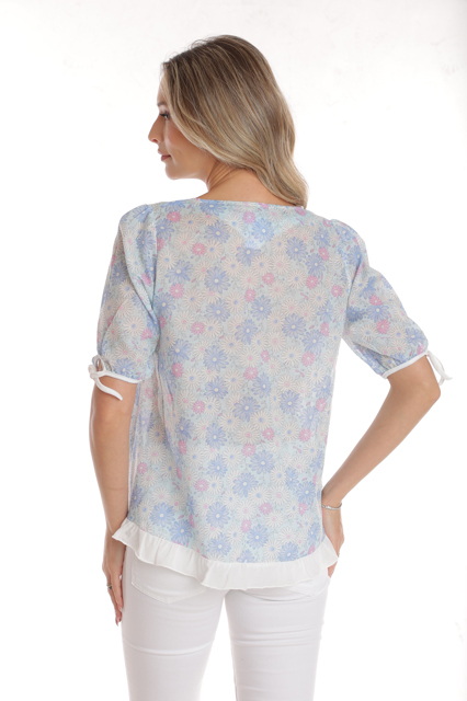 Poza produs Bluza volanas CV25039 bleu floral, Cesy | marimea M