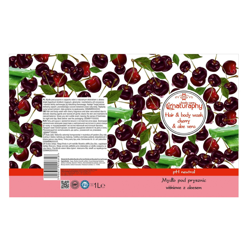 Poza produs Sampon si gel de dus Cirese si Aloe Vera Naturaphy, Blux | 1 l