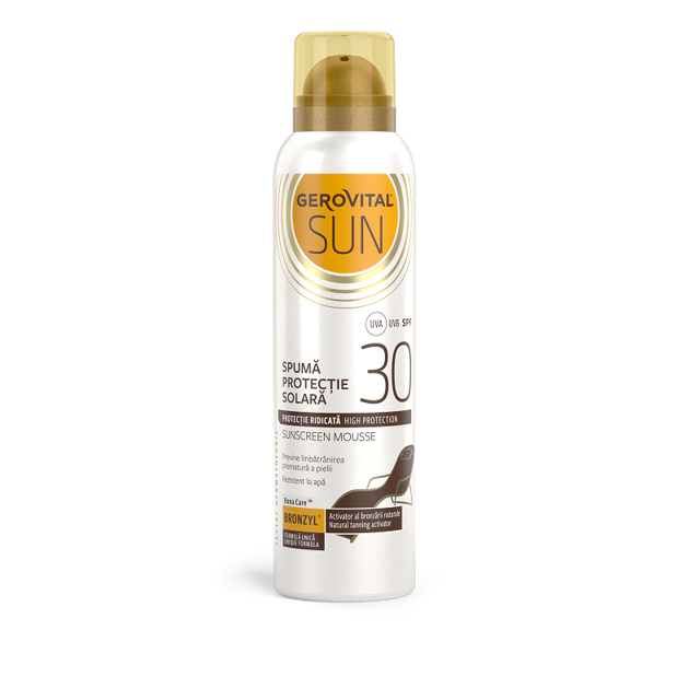 Poza produs Spuma protectie solara SPF 30 Sun, Gerovital, Farmec 150 ml