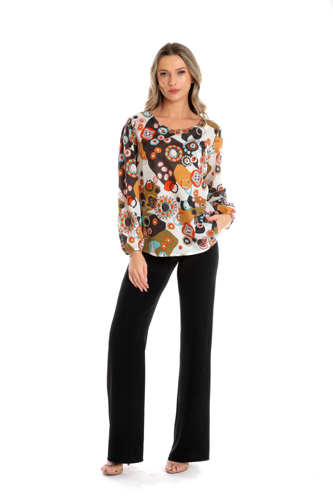 Poza produs Bluza dama CP25025 multicolor stilizat, Cesy | marimea XL
