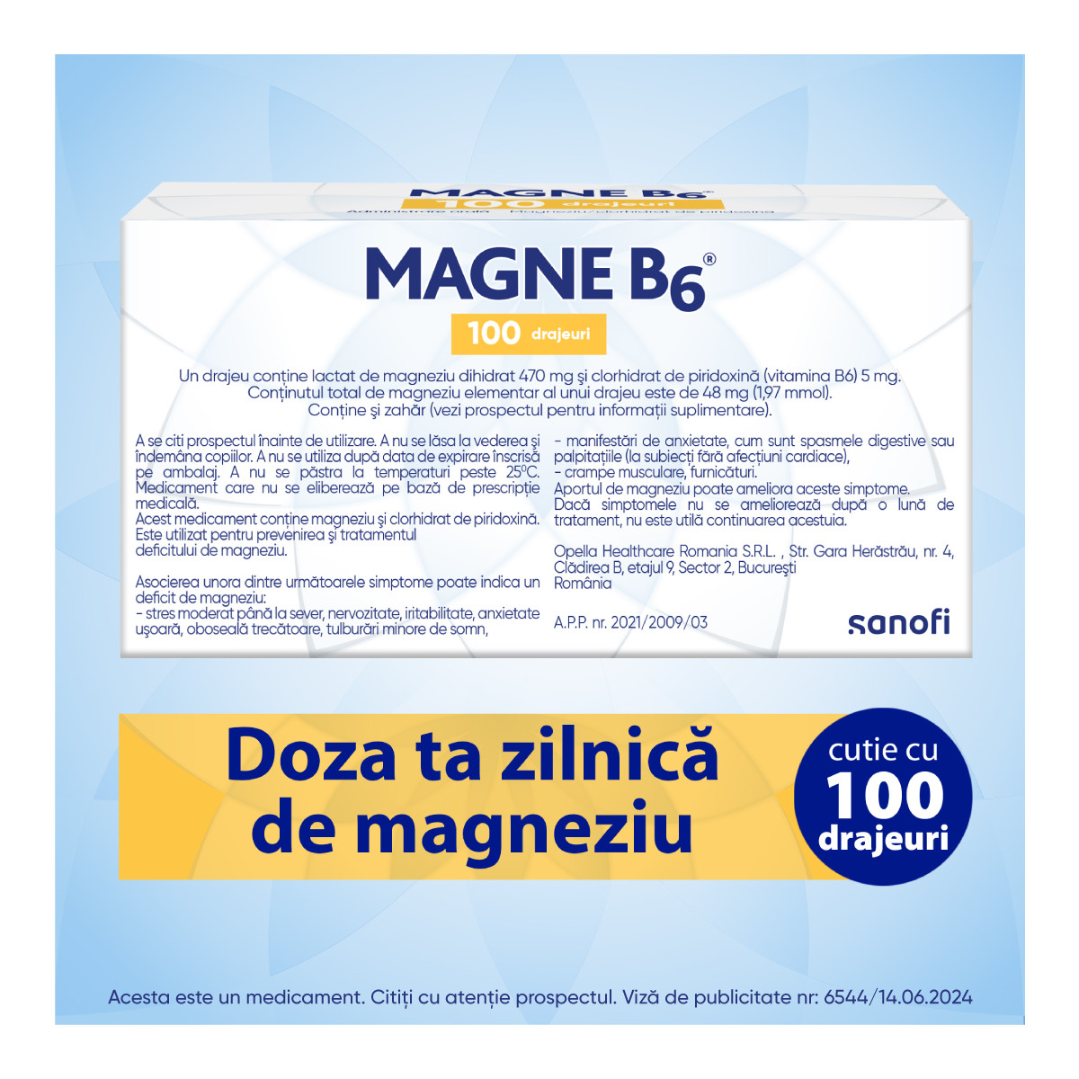 Poza produs Magne B6, Sanofi | 100 drajeuri