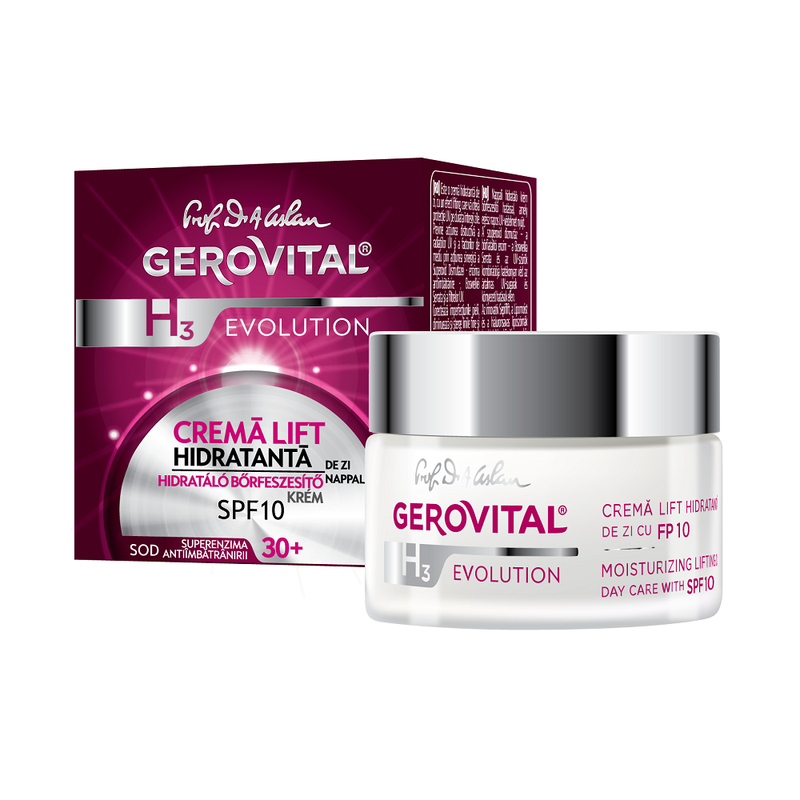 Poza produs Crema lift hidratanta de zi SPF 10 30+ H3 Evolution, Gerovital, Farmec | 50 ml