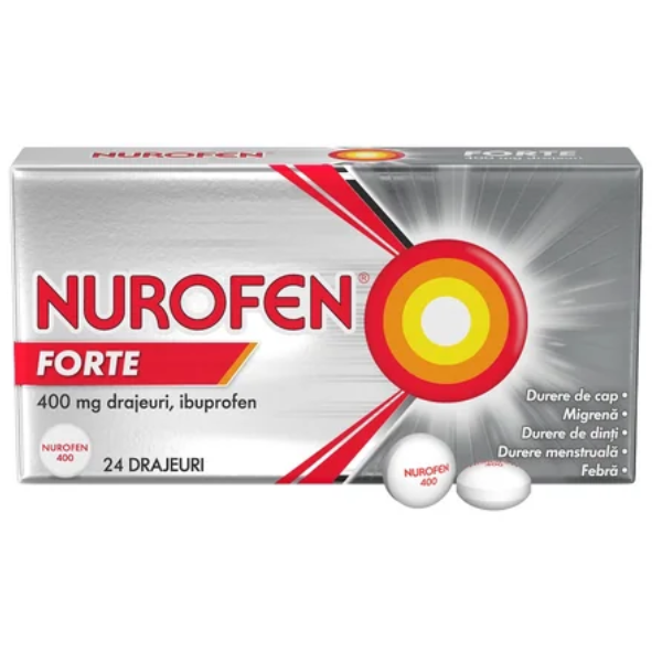 Poza produs Nurofen Forte 400 mg, Reckitt Benkiser | 24 drajeuri
