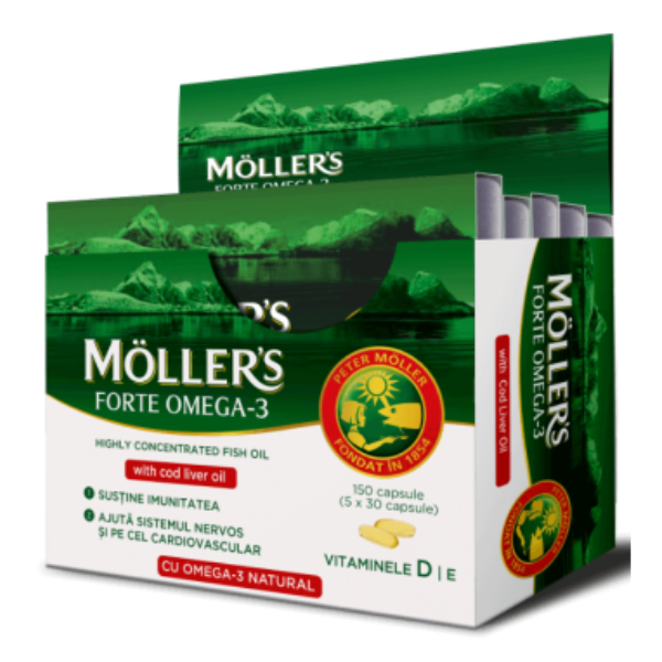 Poza produs MOLLER'S FORTE OMEGA 150CAPS (5CUTII X 30CAPS)