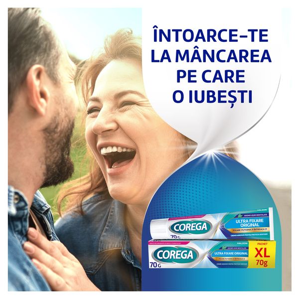 Poza produs Crema adeziva pentru proteza dentara Corega Ultra Fixare, Haleon | 70 g