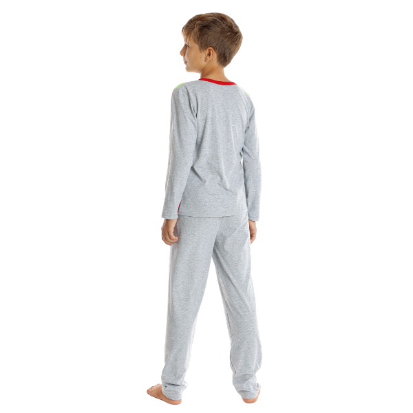 Pijama copii (baieti) AI2360 gri/vernil/rosu, Andana | marimea 38 (11/12 ani) — poza produs 3/3