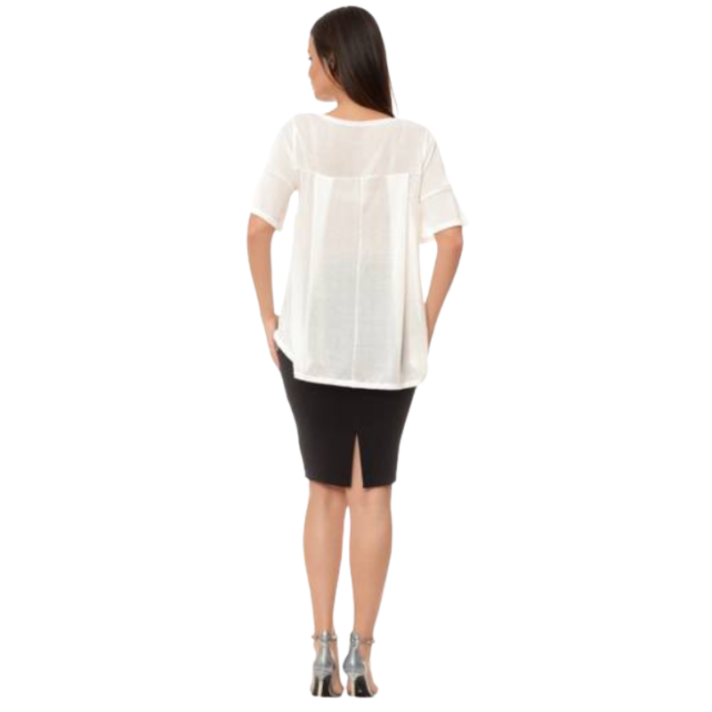 Bluza dama BL25 ALB IMPRIMAT, Aroti | marimea L — poza produs 2/3