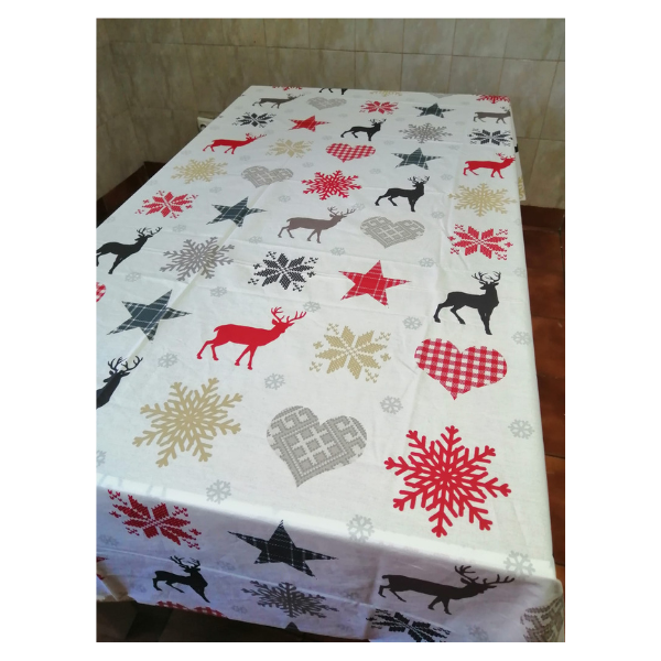 Fata de masa (mica) BBC Ranforce, alb/reni, 120x150 cm, Andana | 1 buc — poza produs 1/3
