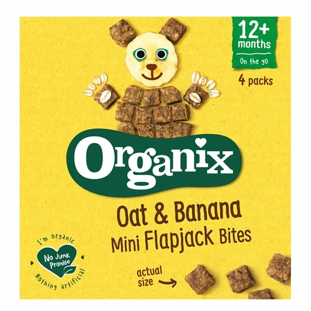 Poza produs CUBULETE ECOLOGICE BIO MOI DIN OVAZ INTEGRAL SI BANANE 12+ LUNI FLAPJACK 4X20G 100680