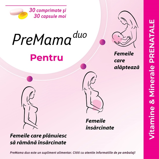 Poza produs PreMama Duo, Alkaloid | 30 comprimate + 30 capsule moi