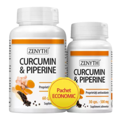 Curcumin si Piperine pachet avantajos, Zenyth | 60 + 30 capsule